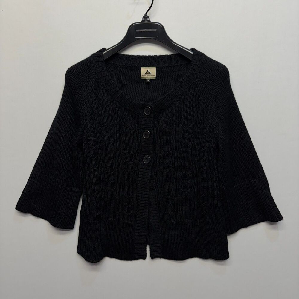 Alpaca International Women Size S/M 100% Baby Alpaca Cardigan Sweater D110 -18